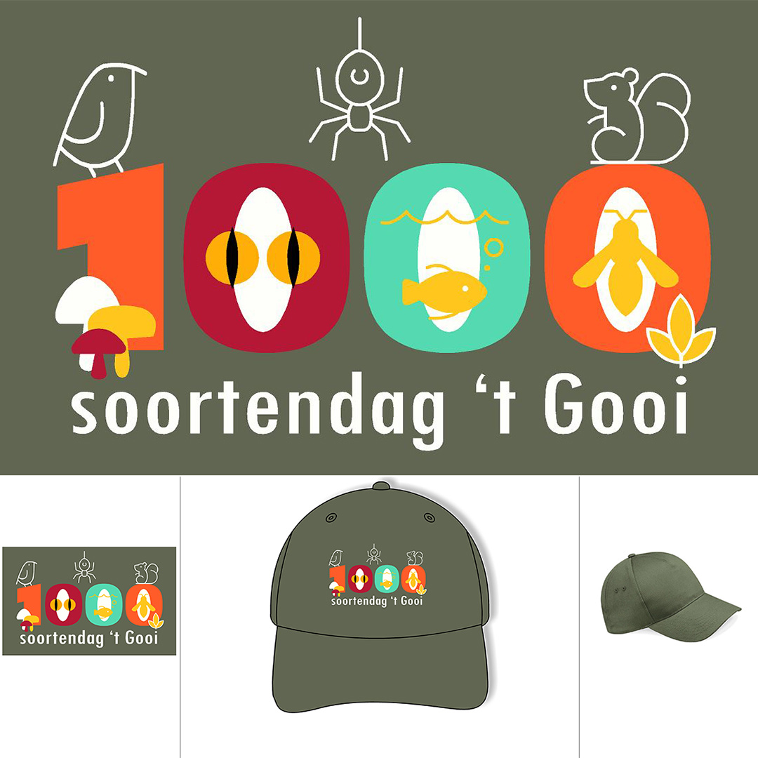natuurillustratie doortje.NL 1000 soortendag 't Gooi logo vector